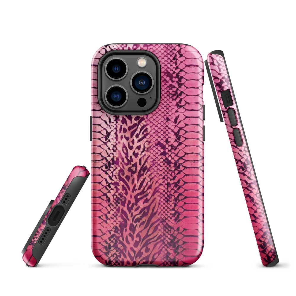 Pink Leopard Print and Snake Skin Tough Case for iPhone®