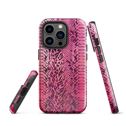 Pink Leopard Print and Snake Skin Tough Case for iPhone®