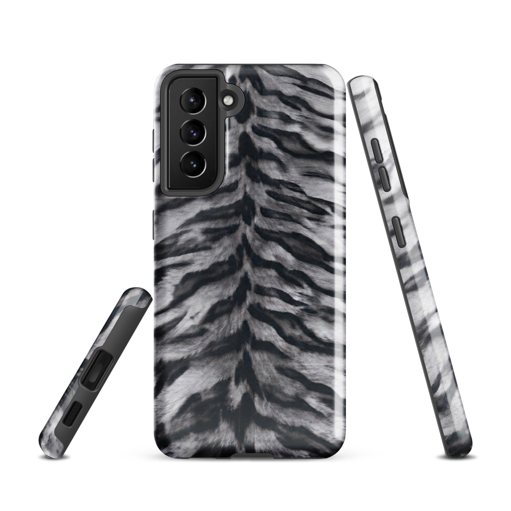 Gray Tiger Print Tough Case for Samsung