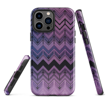 Purple Chevron & Blue Pattern Tough Case for iPhone®