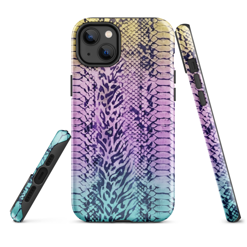 Faded Rainbow Snake Skin Zebra & Leopard Print Tough Case for iPhone®