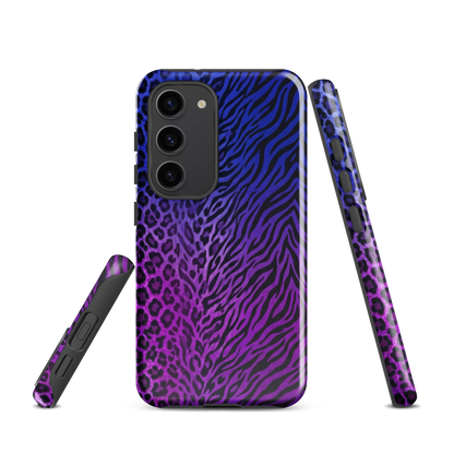 Blue to Purple Zebra & Leopard Print Tough Case for Samsung
