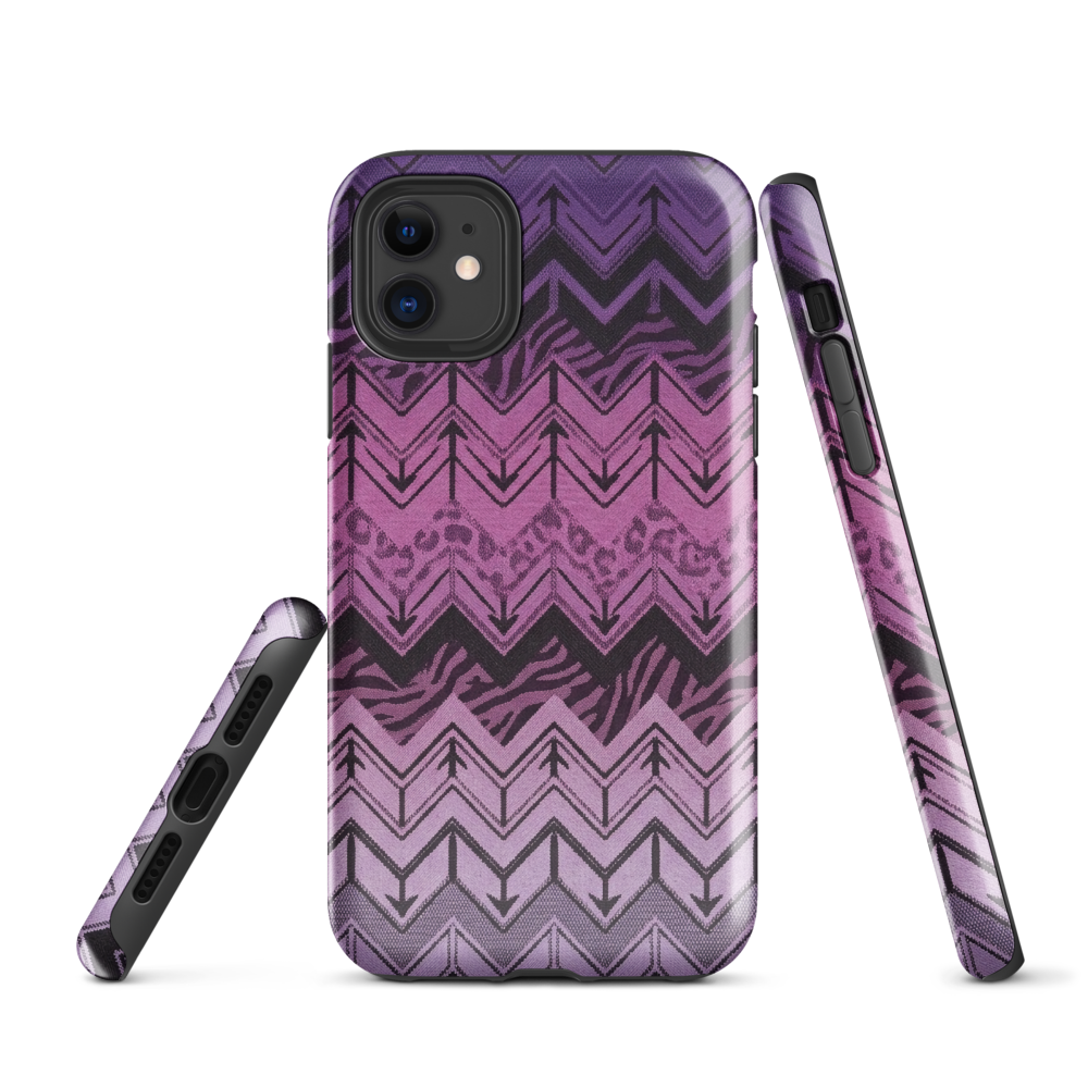 Purple Chevron Zebra & Leopard Print Tough Case for iPhone®
