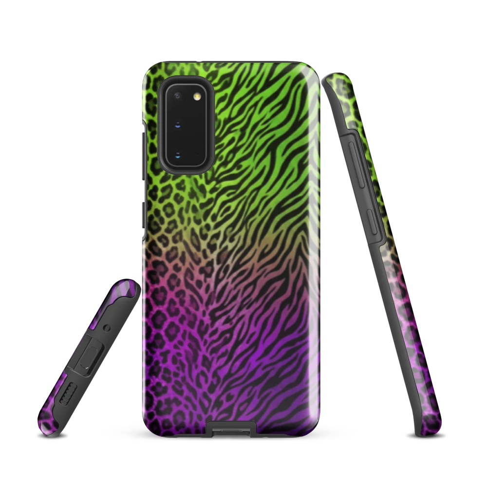 Neon Green & Purple Zebra & Leopard Print Tough Case for Samsung