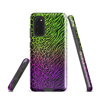 Neon Green & Purple Zebra & Leopard Print Tough Case for Samsung
