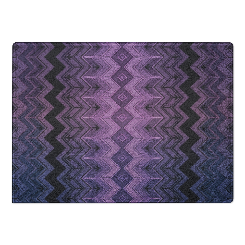Purple & Blue Classic Chevron Pattern Glass Cutting & Charcuterie Board