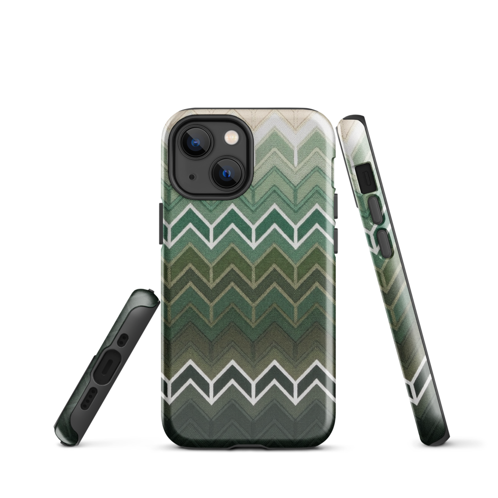 Green Chevron Tough Case for iPhone®