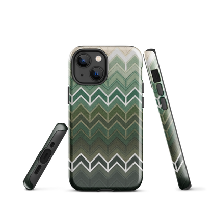 Green Chevron Tough Case for iPhone®