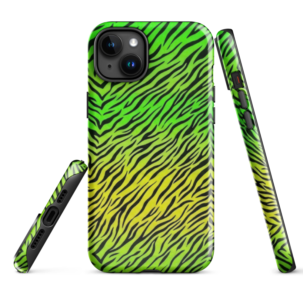 Green & Yellow  Zebra Print Tough Case for iPhone®
