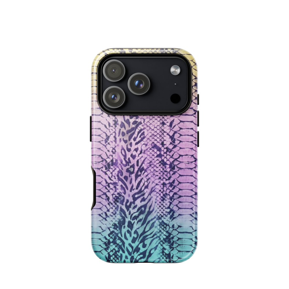 Faded Rainbow Snake Skin Zebra & Leopard Print Tough Case for iPhone®