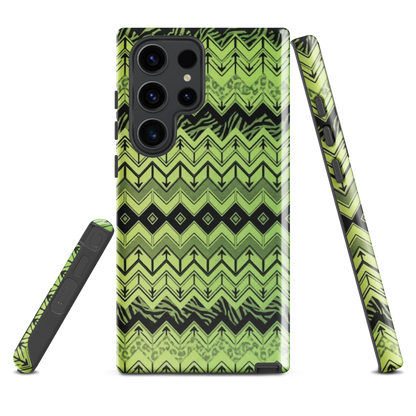 Lime Green Zebra & Leopard Print Chevron Tough Case for Samsung