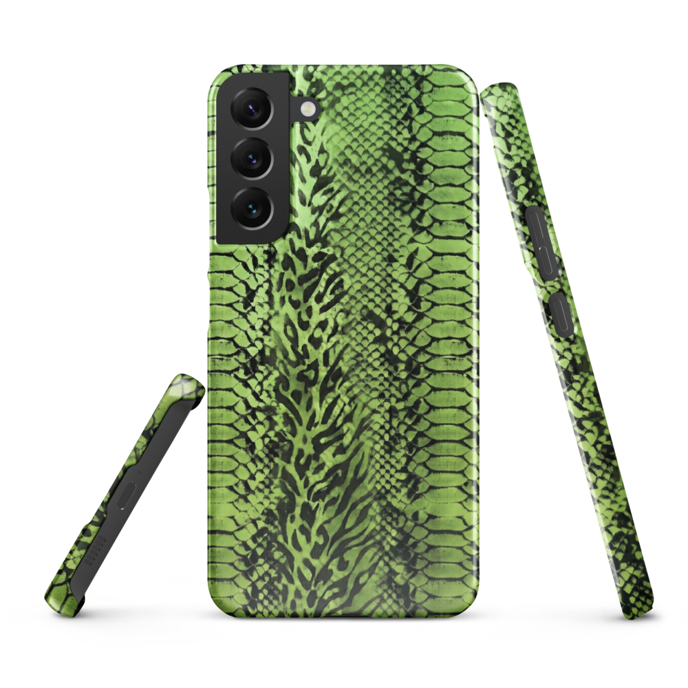 Green Snake Skin & Leopard Print Snap Case for Samsung