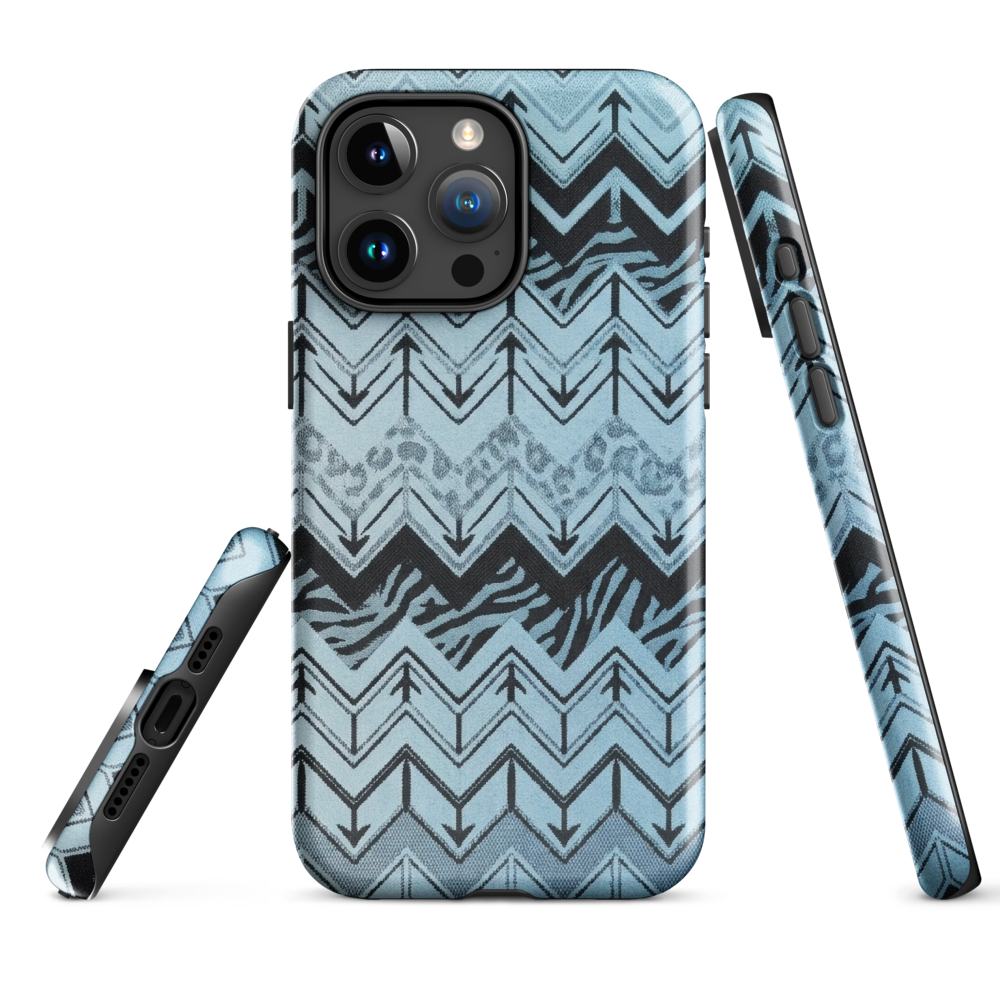 Blue Chevron Zebra & Leopard Print Tough Case for iPhone®