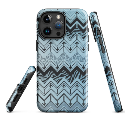 Blue Chevron Zebra & Leopard Print Tough Case for iPhone®