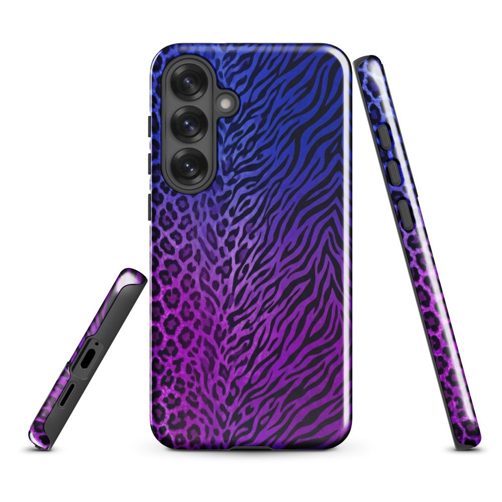 Blue to Purple Zebra & Leopard Print Tough Case for Samsung