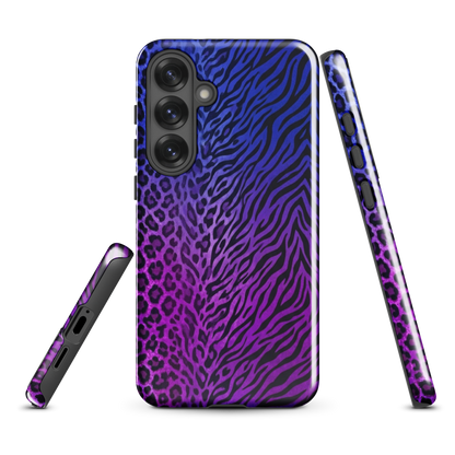 Blue to Purple Zebra & Leopard Print Tough Case for Samsung