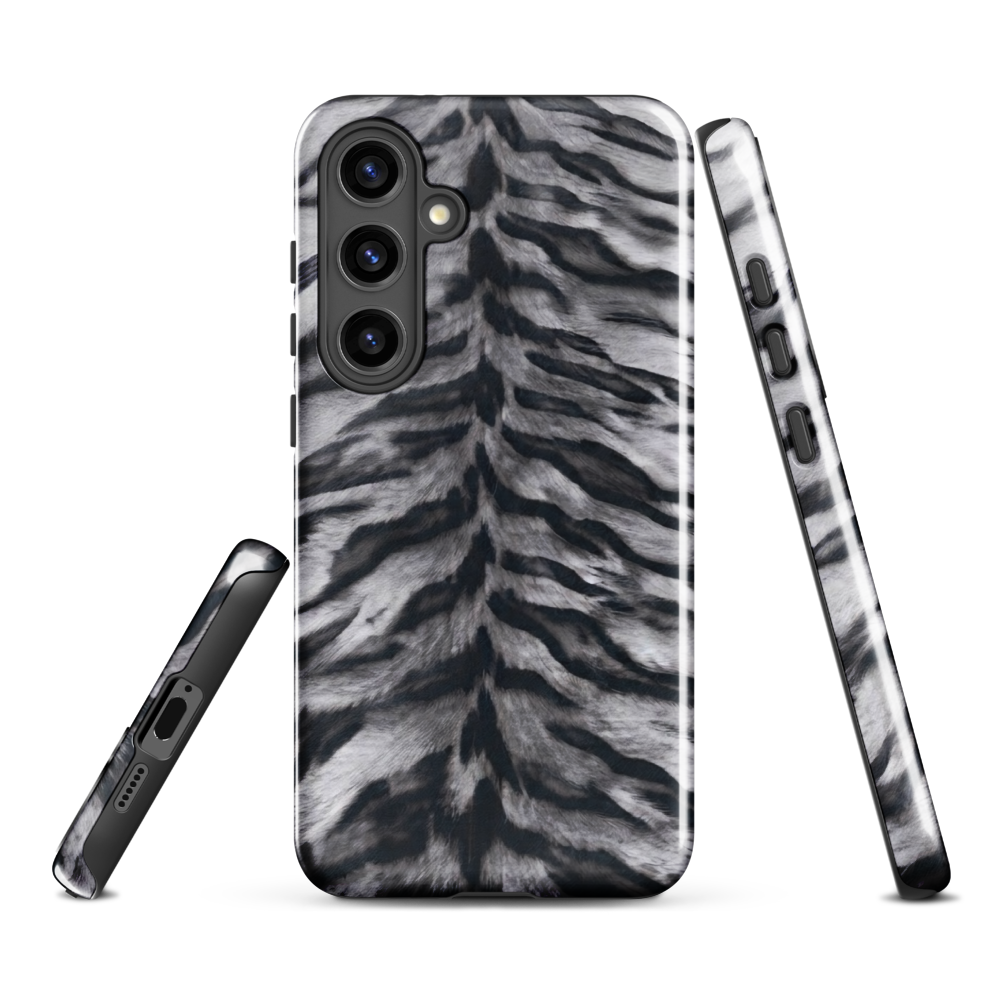 Gray Tiger Print Tough Case for Samsung