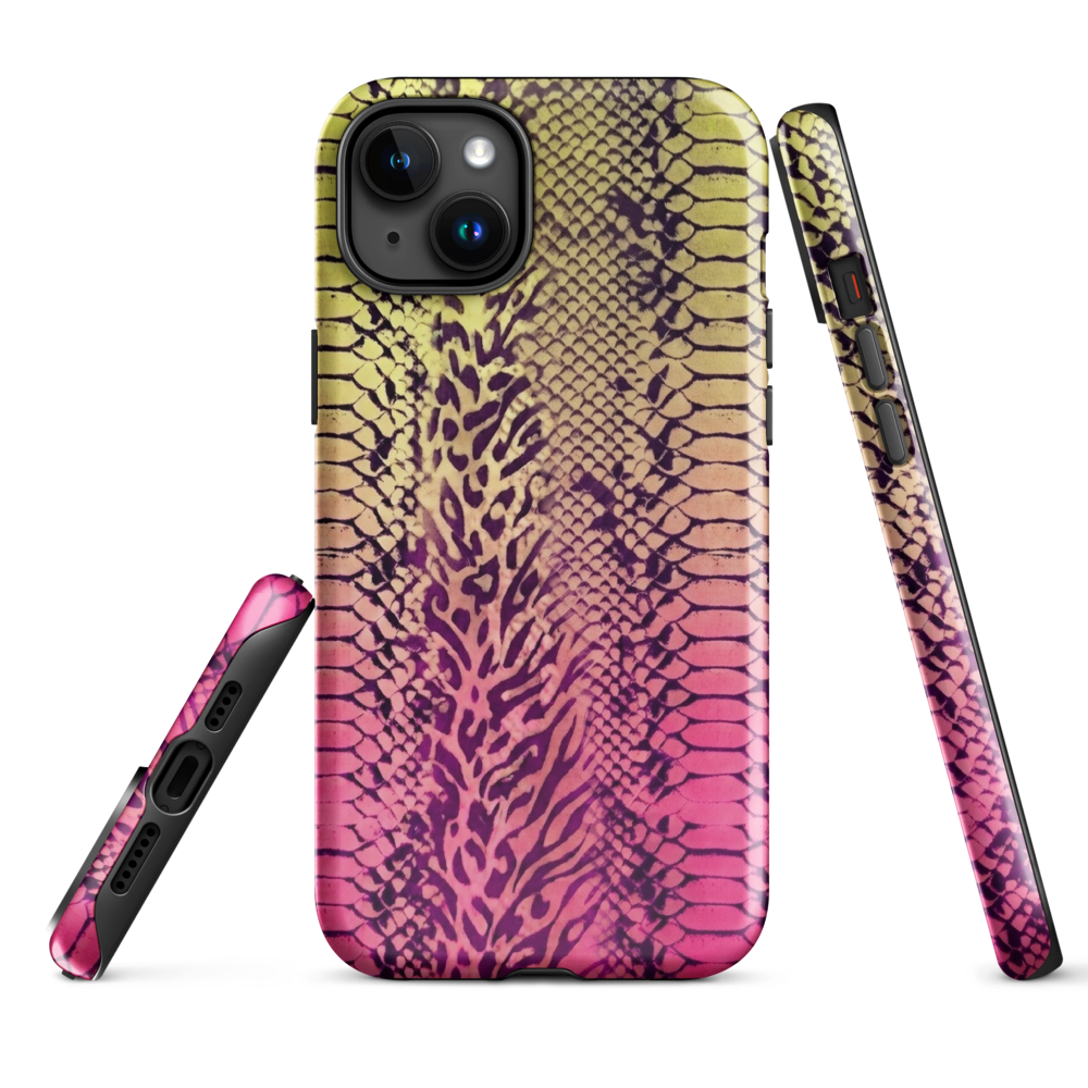 Yellow & Pink Snake Skin & Leopard Print Tough Case for iPhone®