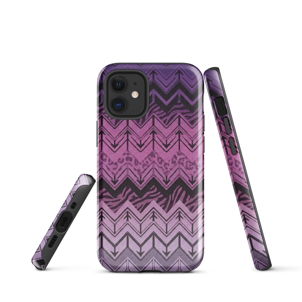 Purple Chevron Zebra & Leopard Print Tough Case for iPhone®