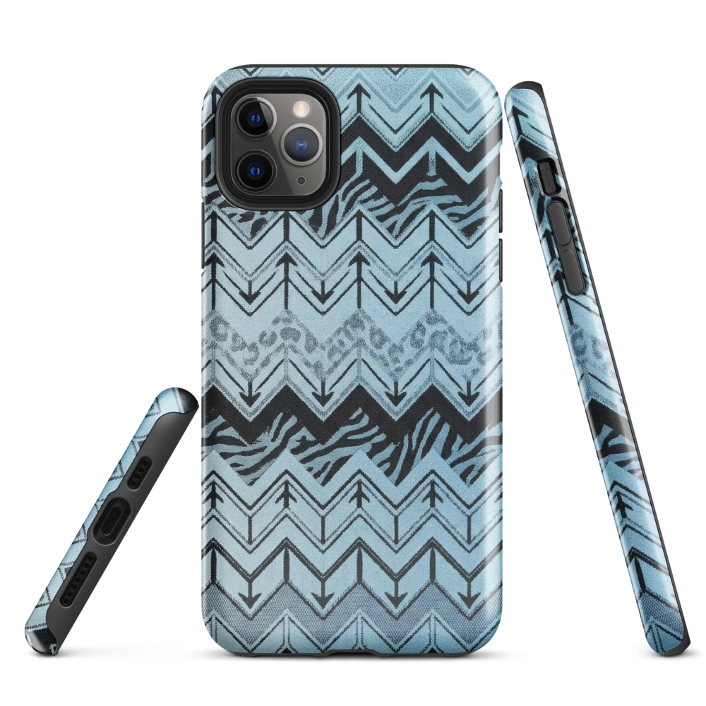 Blue Chevron Zebra & Leopard Print Tough Case for iPhone®