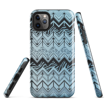 Blue Chevron Zebra & Leopard Print Tough Case for iPhone®
