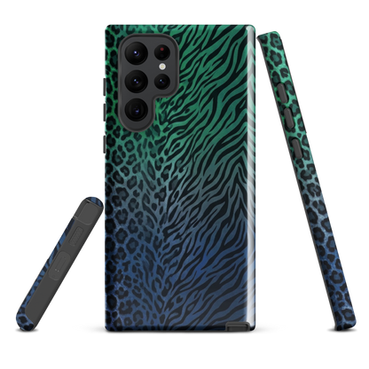 Blue to Teal Zebra & Leopard Print Tough Case for Samsung