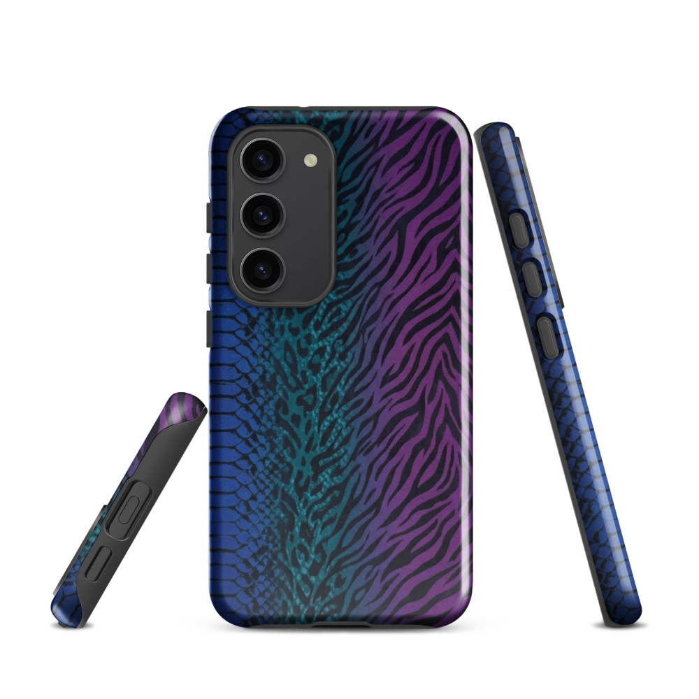 Blue to Purple Dark Snake Zebra & Leopard Print Tough Case for Samsung