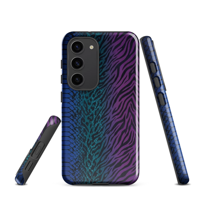 Blue to Purple Dark Snake Zebra & Leopard Print Tough Case for Samsung