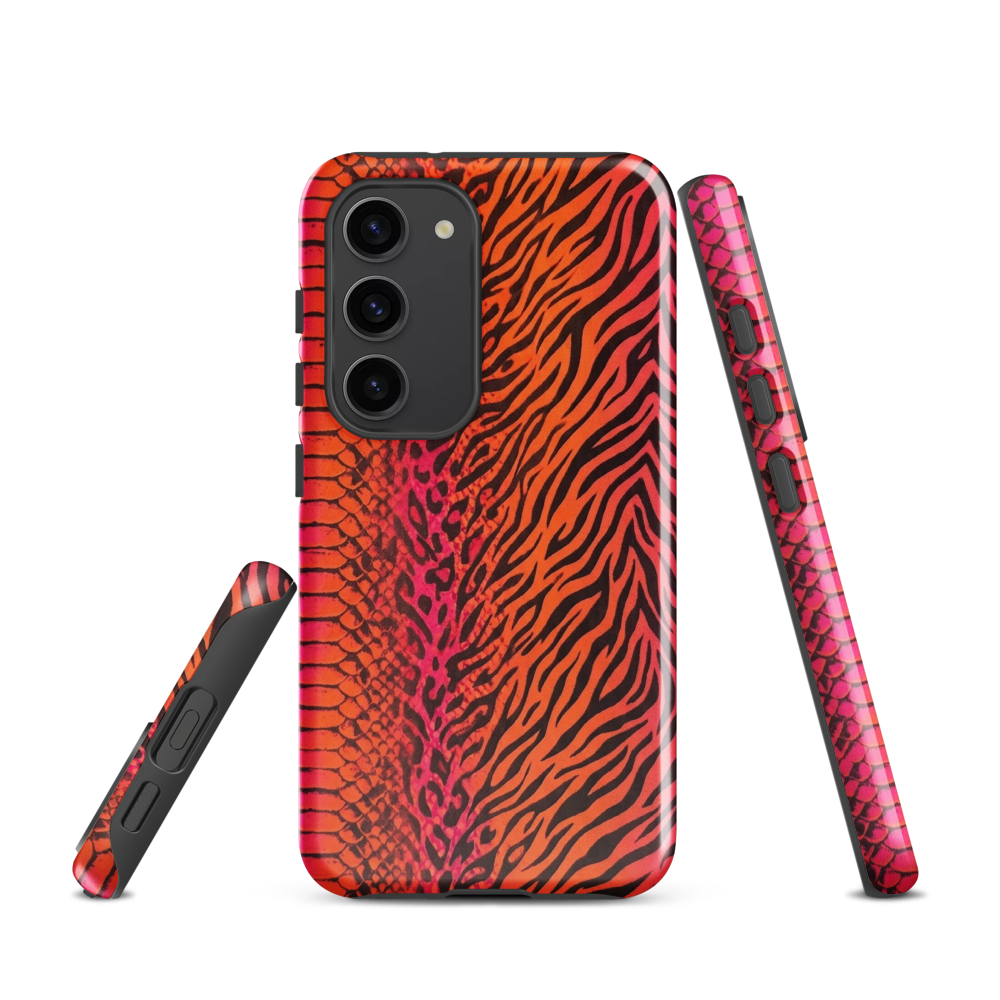 Sunset Orange & Pink Snake Skin Leopard & Zebra Print Tough Case for Samsung