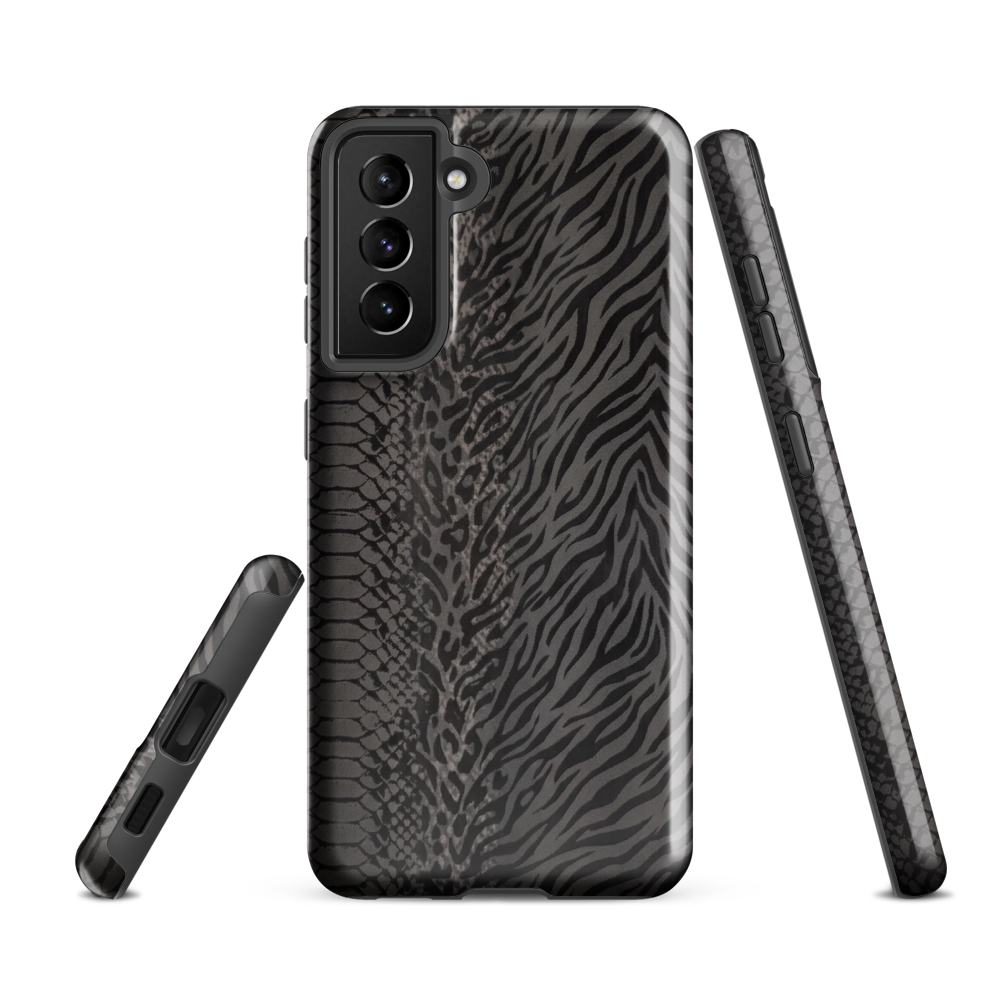 Black and Gray Zebra and Leopard print Tough Case for Samsung