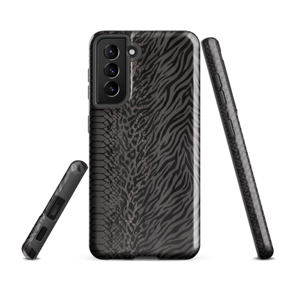 Black and Gray Zebra and Leopard print Tough Case for Samsung