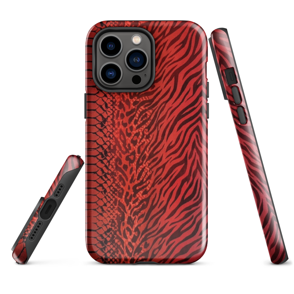 Red Zebra Snake & Leopard Print Tough Case for iPhone®