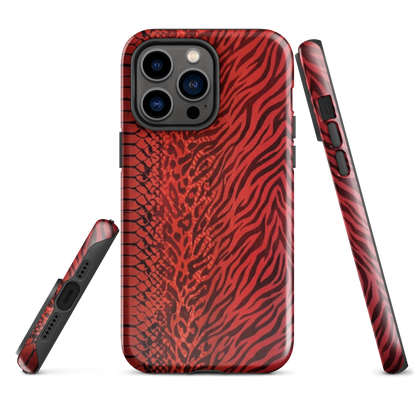 Red Zebra Snake & Leopard Print Tough Case for iPhone®
