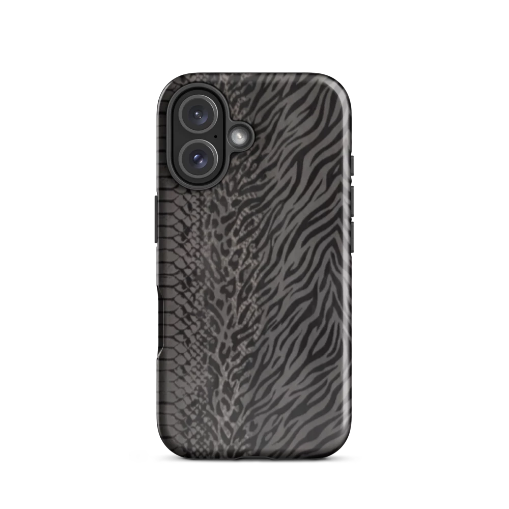 Dark Gray Zebra Print y2k inspired Tough Case for iPhone®