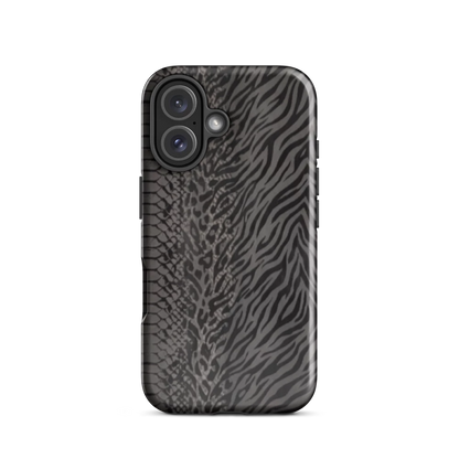 Dark Gray Zebra Print y2k inspired Tough Case for iPhone®