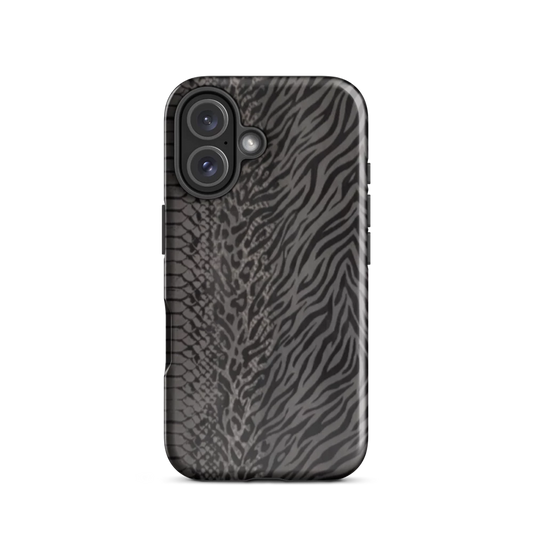 Dark Gray Zebra Print y2k inspired Tough Case for iPhone®