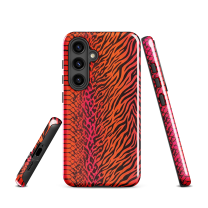 Sunset Orange & Pink Snake Skin Leopard & Zebra Print Tough Case for Samsung