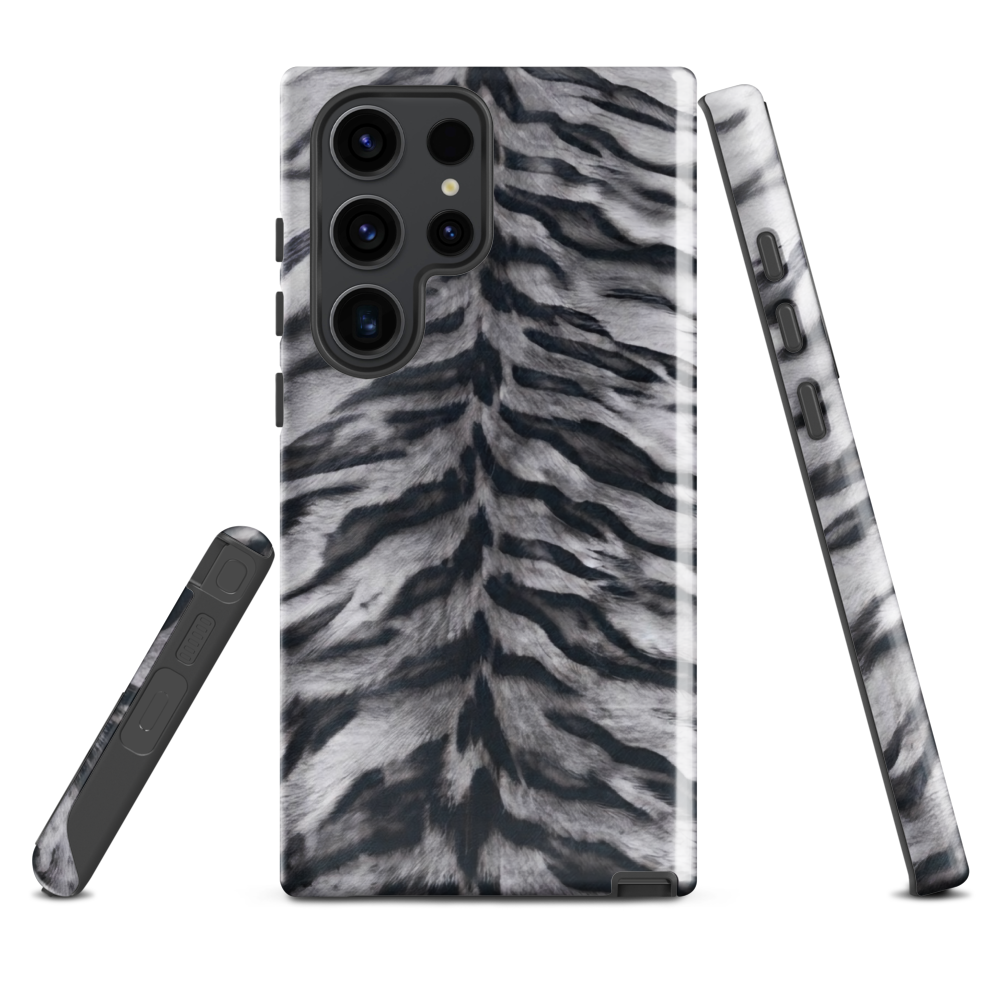 Gray Tiger Print Tough Case for Samsung