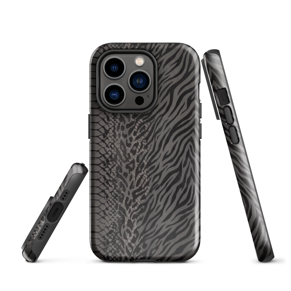 Dark Gray Zebra Print y2k inspired Tough Case for iPhone®