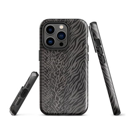 Dark Gray Zebra Print y2k inspired Tough Case for iPhone®