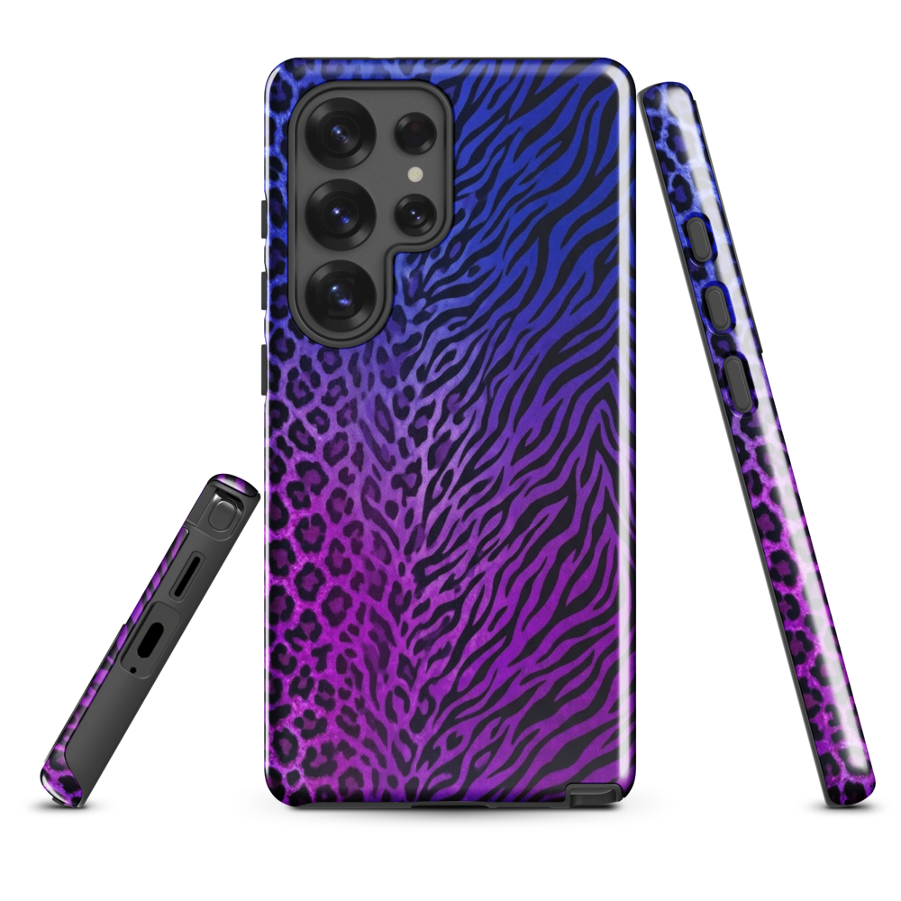 Blue to Purple Zebra & Leopard Print Tough Case for Samsung