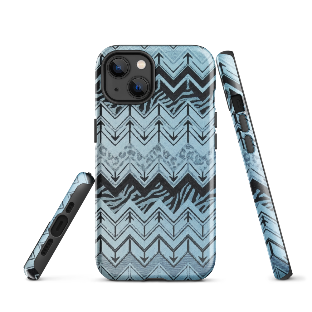 Blue Chevron Zebra & Leopard Print Tough Case for iPhone®