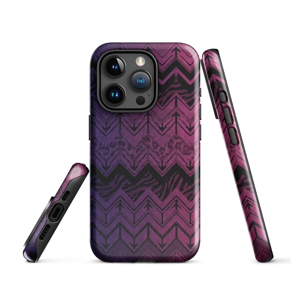 Purple to Pink Chevron Zebra & Leopard Print Tough Case for iPhone®