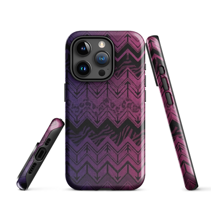 Purple to Pink Chevron Zebra & Leopard Print Tough Case for iPhone®