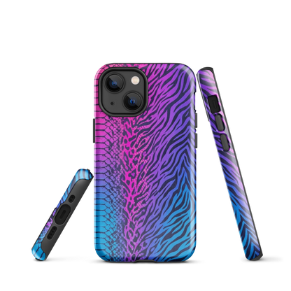 Pink & Blue Snake Skin Leopard & Zebra Print Tough Case for iPhone®