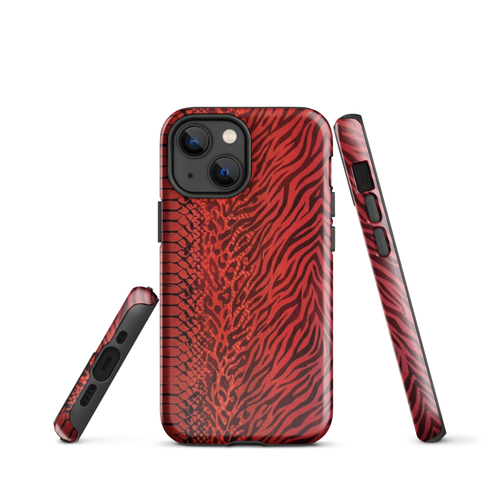 Red Zebra Snake & Leopard Print Tough Case for iPhone®