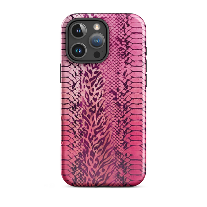 Pink Leopard Print and Snake Skin Tough Case for iPhone®