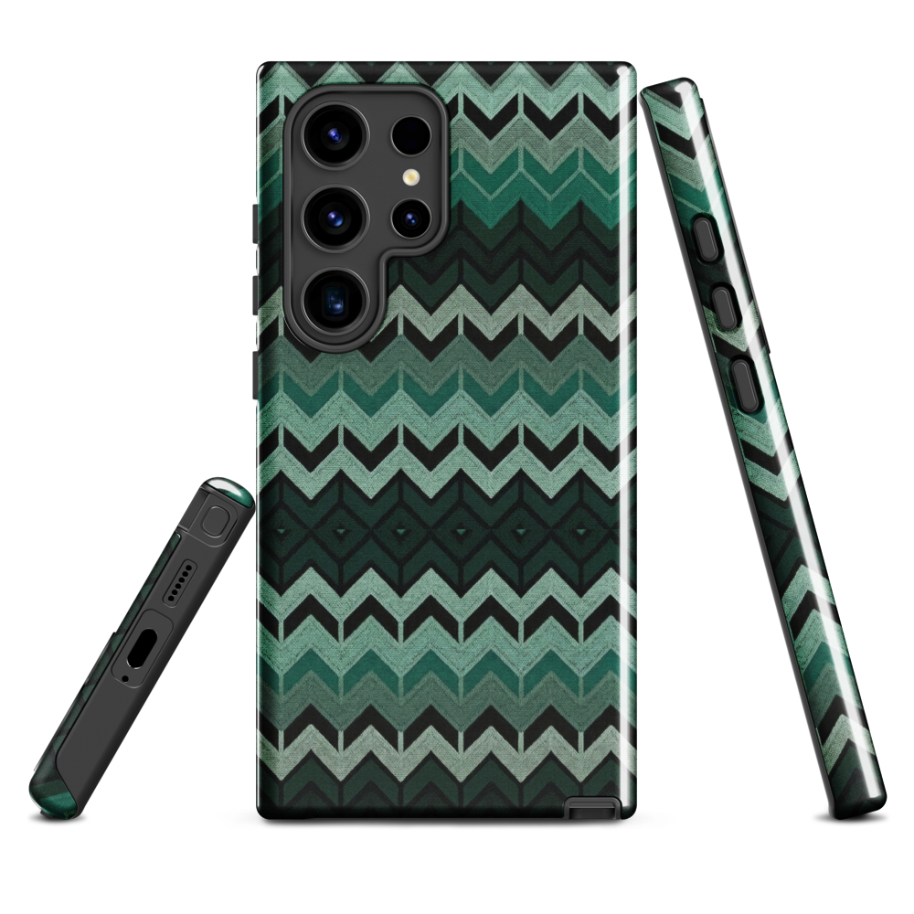 Green Chevron Tough Case for Samsung