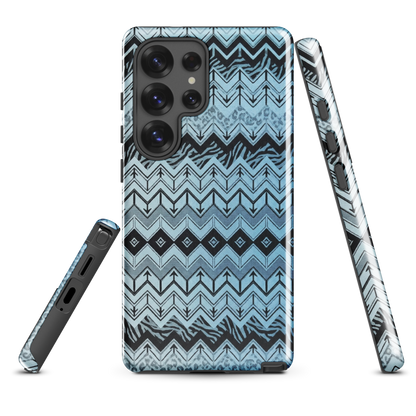 Blue Chevron Pattern Leopard & Zebra Print Tough Case for Samsung