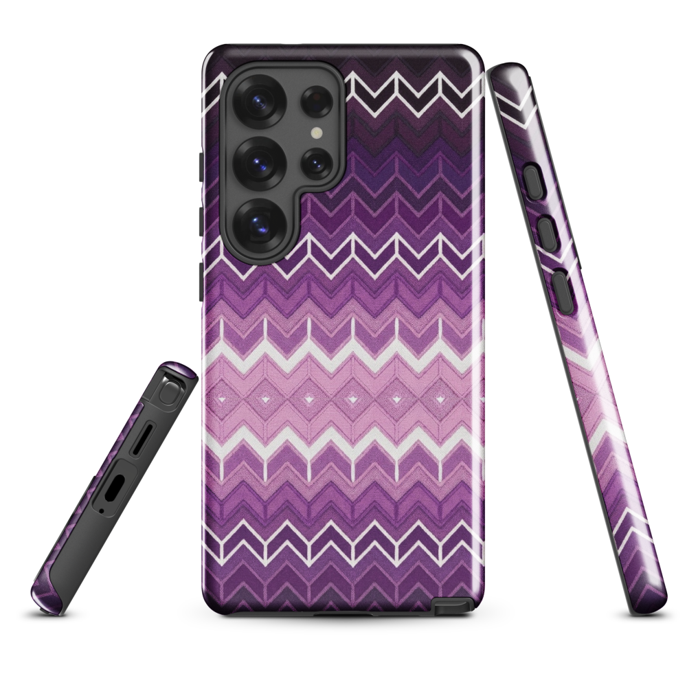 Purple Classic Chevron White Pattern Tough Case for Samsung
